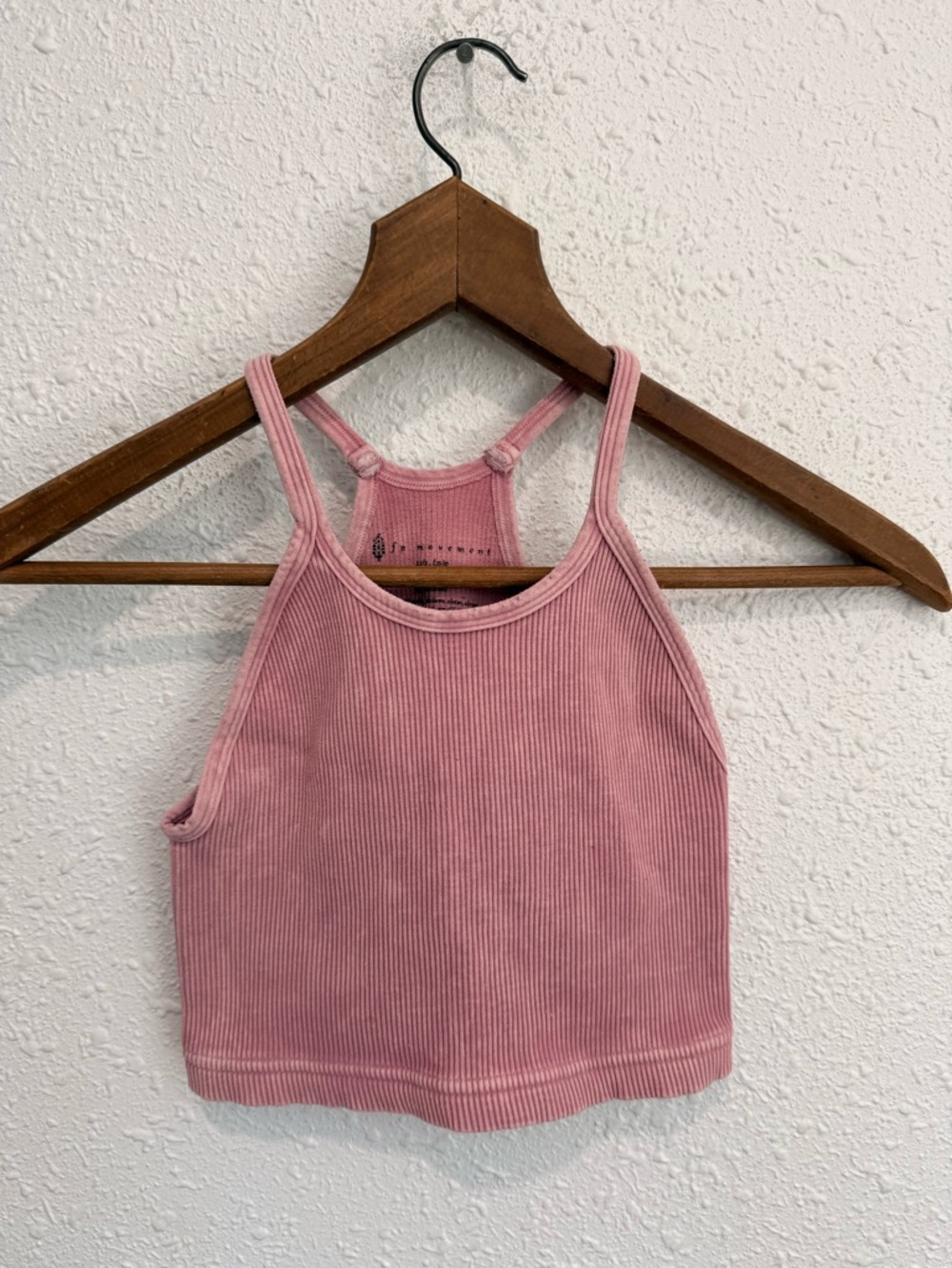 FP movement happiness runs cropped tank  top ribbed pink free people XS